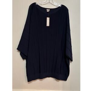 Chico's Navy Crew Neck Sweater